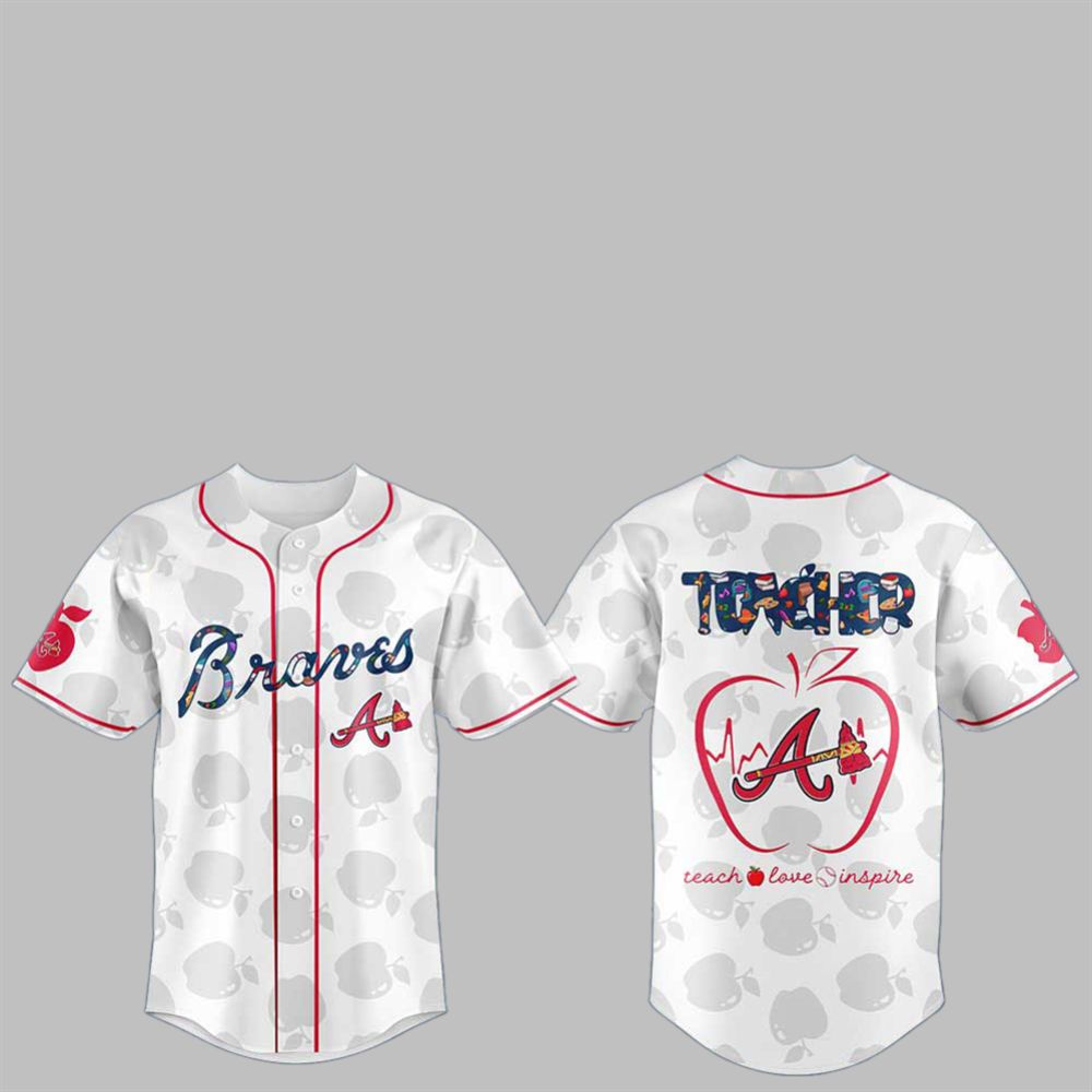 Atlanta Braves TEACHER NIGHT 2025 Jersey baseball jersey product view 2
