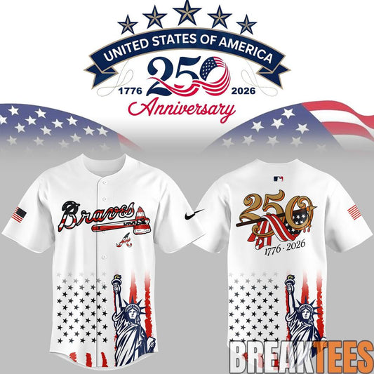 Atlanta Braves USA 250 Anniversary Special Baseball Jersey Unisex T-shirt, Sweatshirt, Hoodie, Long Sleeve Tee - T-Shirt, Sweatshirt, Hoodie