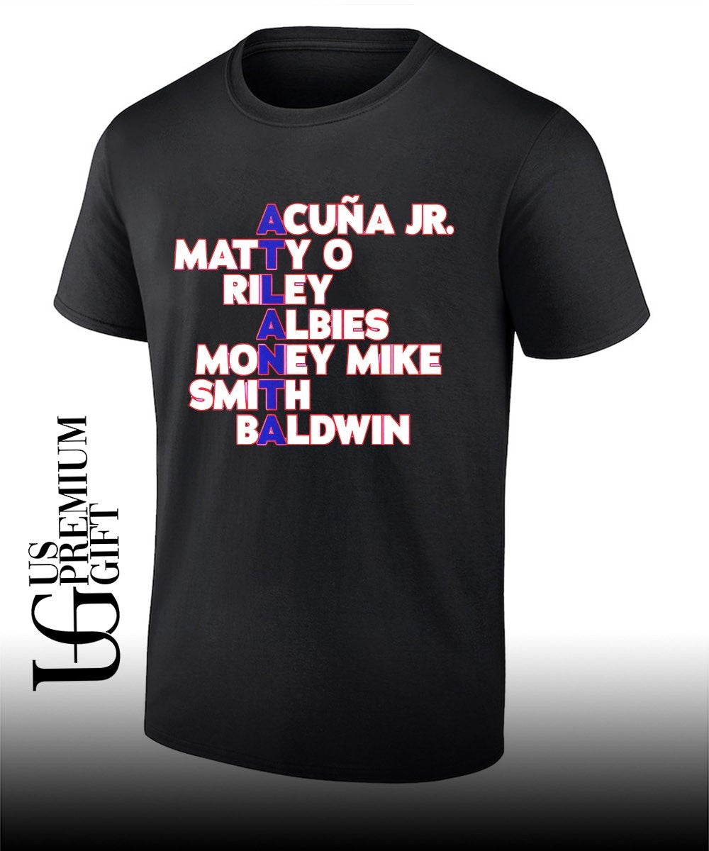 Atlanta Braves baseball names 2026 shirt Unisex T-shirt, Sweatshirt, Hoodie, Long Sleeve Tee - T-Shirt, Sweatshirt, Hoodie