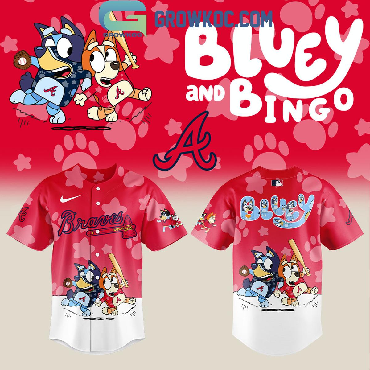 Atlanta Braves x Bluey and Bingo Baseball Jersey baseball jersey product view 1