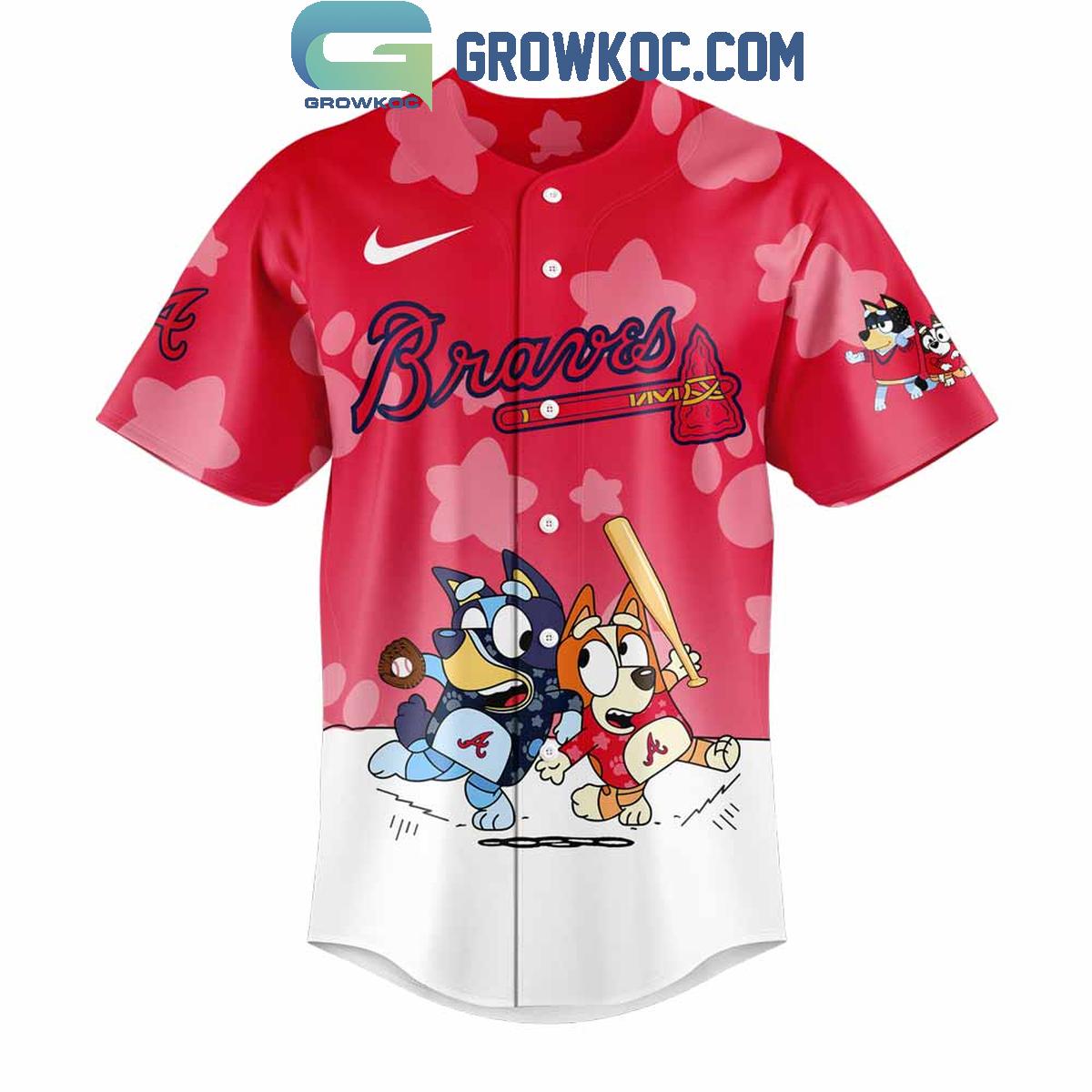 Atlanta Braves x Bluey and Bingo Baseball Jersey baseball jersey product view 2