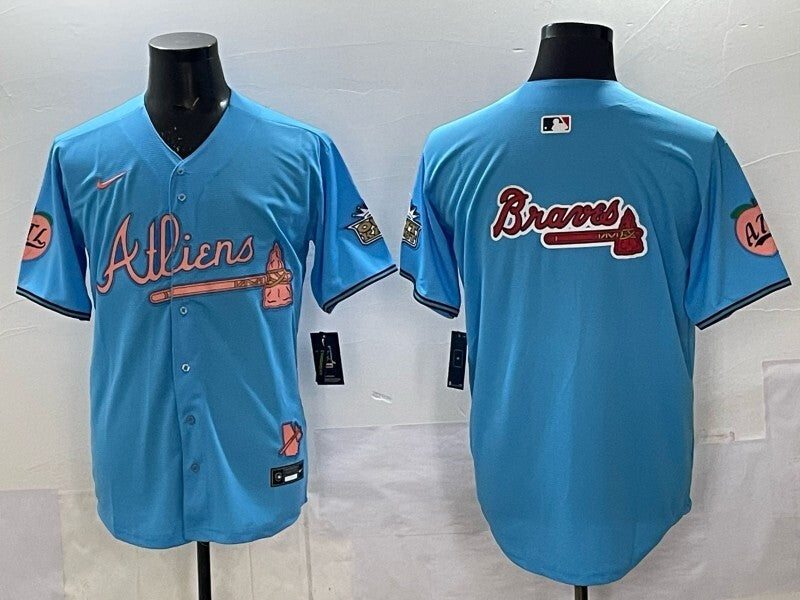 Atlanta Braves Warriors 5 Collaboration Style 1 Baseball Jersey baseball jersey product view 1