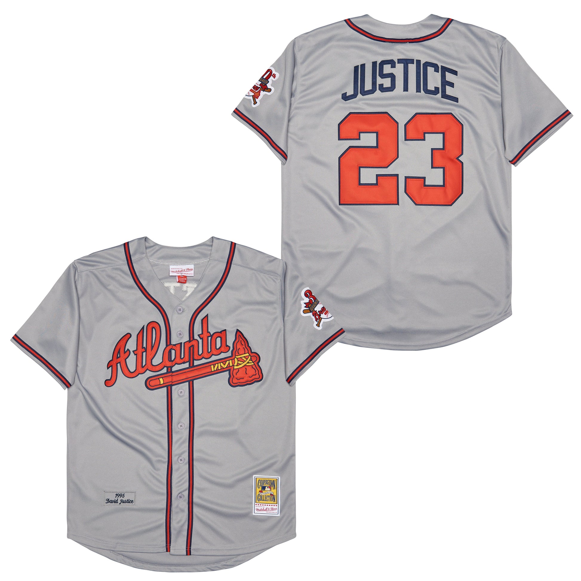 Atlanta Braves #23 David Justice Style 3 Baseball Jersey baseball jersey product view 1