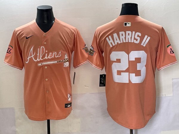 Atlanta Braves #23 Michael Harris II Warriors 5 Collaboration Style 2 Baseball Jersey baseball jersey product view 1