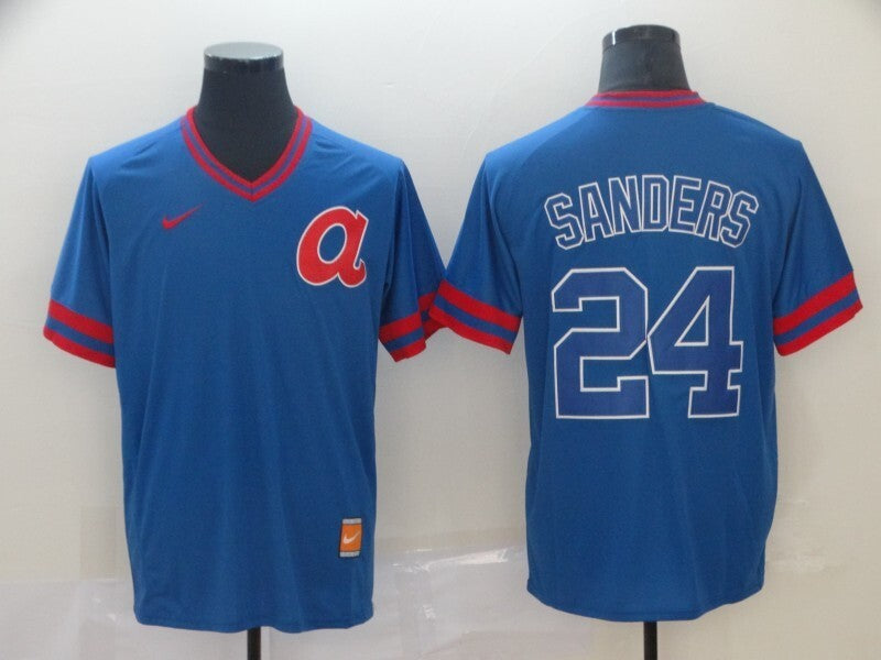 Atlanta Braves #24 Deion Sanders Baseball Jersey baseball jersey product view 1