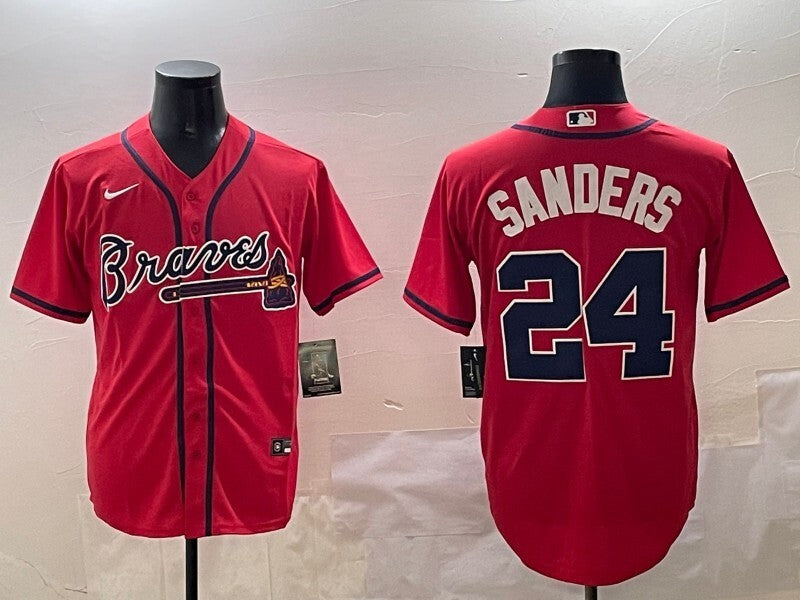 Atlanta Braves #24 Deion Sanders Warriors Fan Edition Style 1 Baseball Jersey baseball jersey product view 1