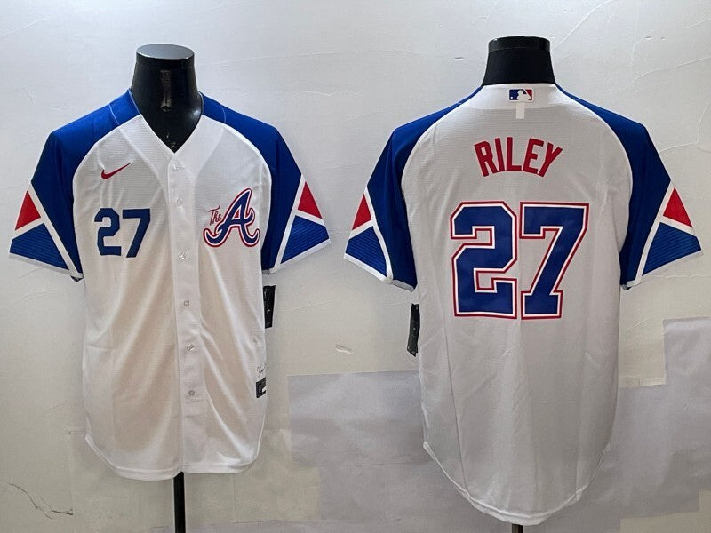 Atlanta Braves #27 Austin Riley Warriors City Adult Style 3 Baseball Jersey baseball jersey product view 1