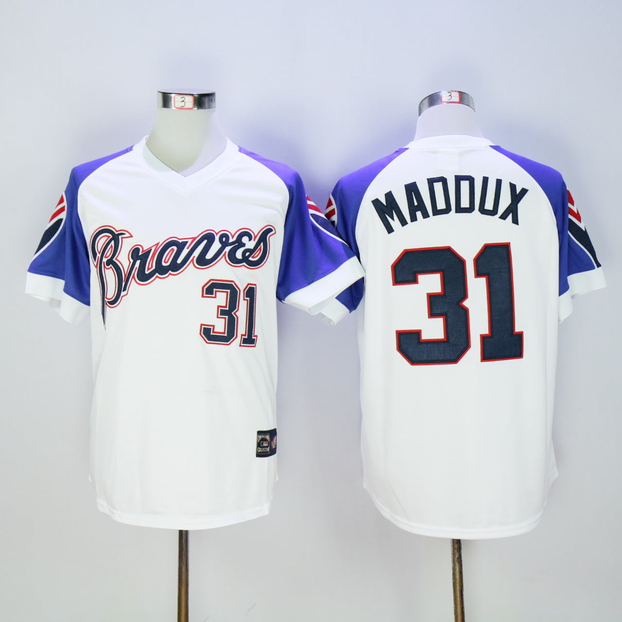 Atlanta Braves #31 Warriors 31 White Blue 1973 Retro Baseball Jersey baseball jersey product view 1