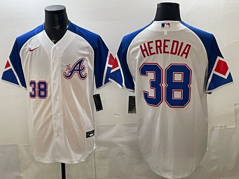 Atlanta Braves #38 Guillermo Heredia Warriors City Adult Baseball Jersey baseball jersey product view 1
