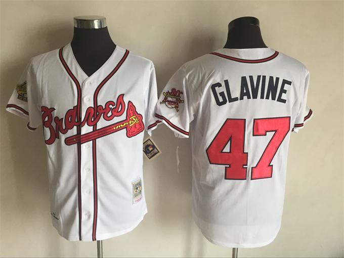 Atlanta Braves #47 Glavine Style 2 Baseball Jersey baseball jersey product view 1