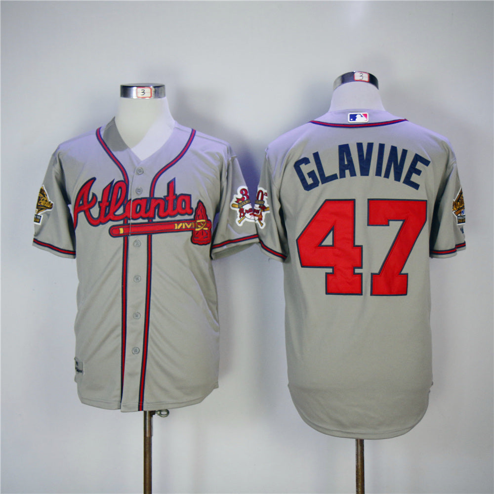 Atlanta Braves #47 Warriors 47 Gray Retro _ Copy Baseball Jersey baseball jersey product view 1