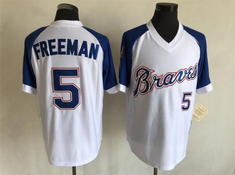 Atlanta Braves #5 Freddie Freeman Baseball Jersey baseball jersey product view 1