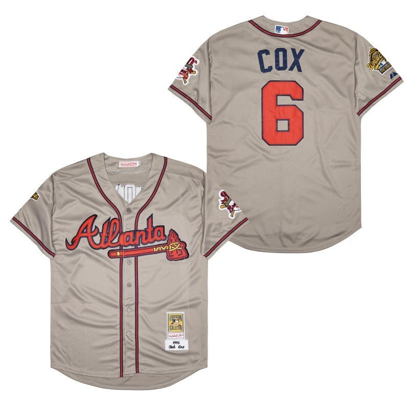 Atlanta Braves #6 Bobby Cox Style 6 Baseball Jersey baseball jersey product view 1