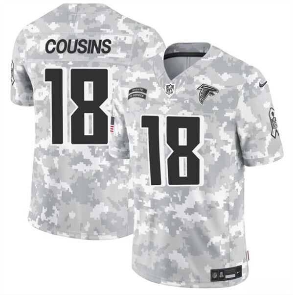 Atlanta Falcons #18 Kirk Cousins 2024 F.U.S.E. Arctic Camo Salute to Football Jersey football jersey product view 1