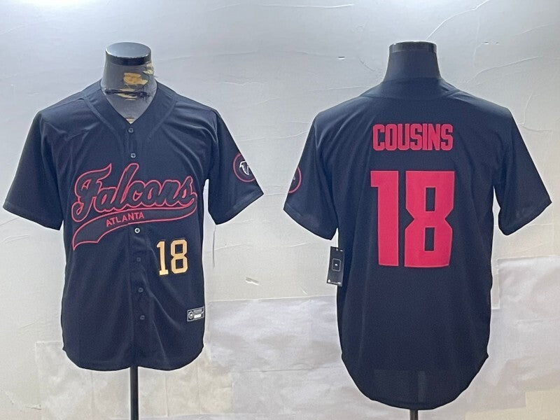 Atlanta Falcons #18 Kirk Cousins Black Collaboration Style 2 Football Jersey football jersey product view 1