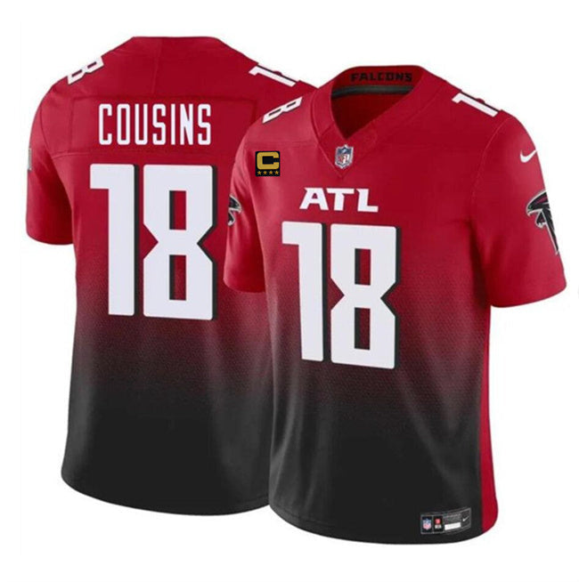 Atlanta Falcons #18 Kirk Cousins Red Black 2024 F.U.S.E With 4-Star C Patch Vapor Football Jersey football jersey product view 1