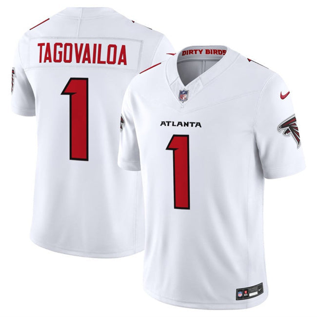 Atlanta Falcons #1 Tua Tagovailoa White 2026 New F.U.S.E. Vapor Untouchable Football Jersey football jersey product view 1