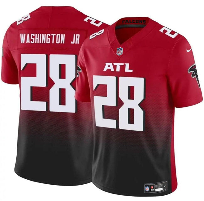 Atlanta Falcons #28 Carlos Washington Jr Red Black 2024 F.U.S.E Vapor Football Jersey football jersey product view 1