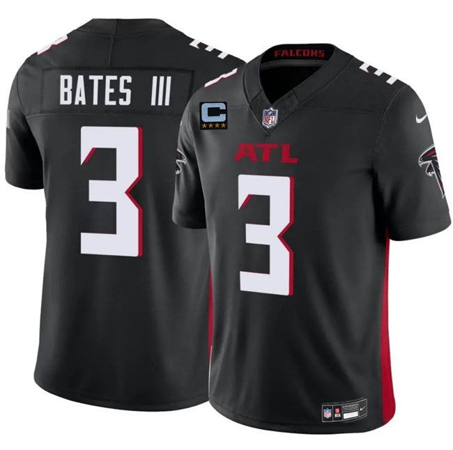Atlanta Falcons #3 Jesse Bates III Black 2025 F.U.S.E With 4-Star C Patch Vapor Football Jersey football jersey product view 1