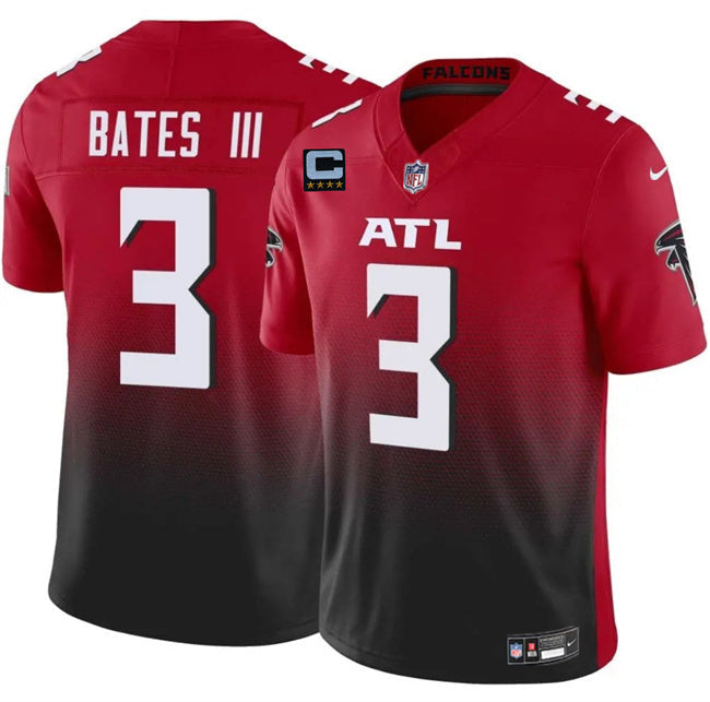 Atlanta Falcons #3 Jesse Bates III Red Black 2025 F.U.S.E With 4-Star C Patch Vapor Football Jersey football jersey product view 1