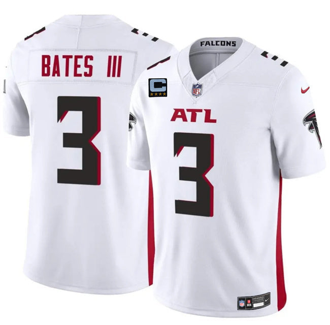 Atlanta Falcons #3 Jesse Bates III White 2025 F.U.S.E With 4-Star C Patch Vapor Football Jersey football jersey product view 1