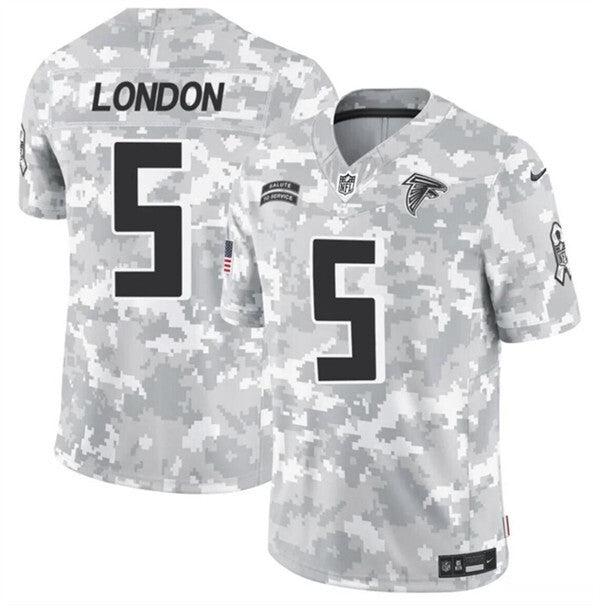 Atlanta Falcons #5 Drake London 2024 F.U.S.E. Arctic Camo Salute to Football Jersey football jersey product view 1