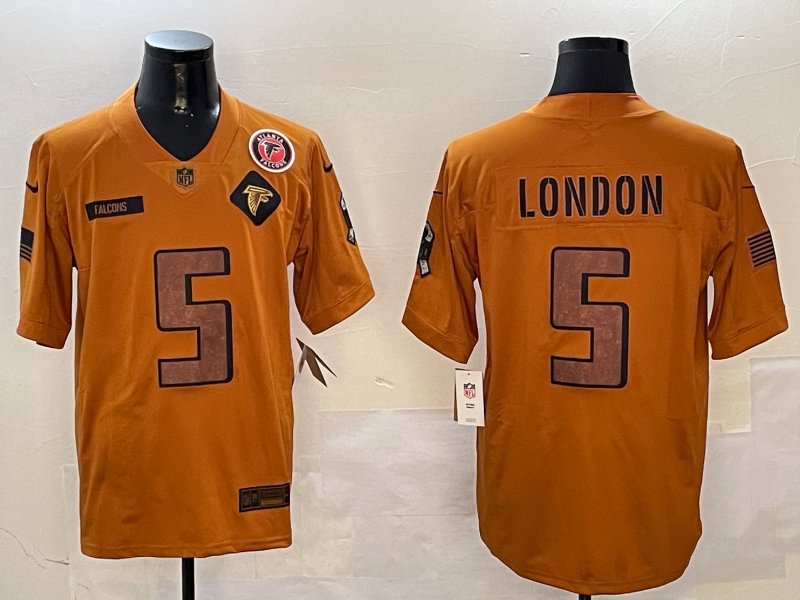 Atlanta Falcons #5 Drake London 23 Salute Style 1 Football Jersey football jersey product view 1
