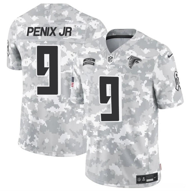 Atlanta Falcons #9 Michael Penix Jr. 2024 F.U.S.E Arctic Camo Salute To Service Limited Football Jersey football jersey product view 1