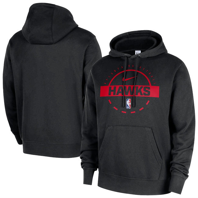 Atlanta Hawks Black 2025 26 Practice Club Pullover Hoodie Basketball Jersey basketball jersey product view 1