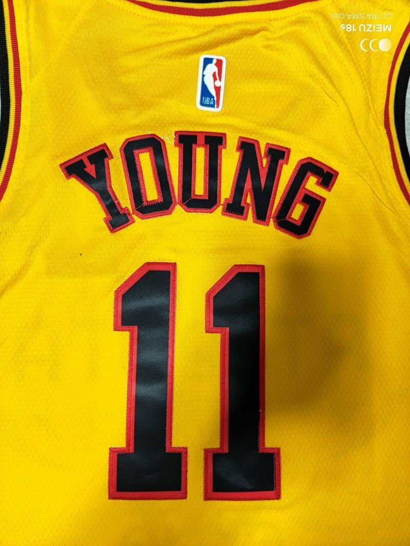 Atlanta Hawks #11 Trae Young 2022 Hawks 11#· Yellow City Edition Jersey Style 1 Basketball Jersey basketball jersey product view 1