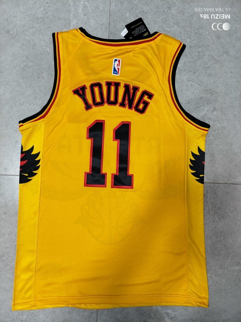 Atlanta Hawks #11 Trae Young 2022 Hawks 11#· Yellow City Edition Jersey Style 2 Basketball Jersey basketball jersey product view 1