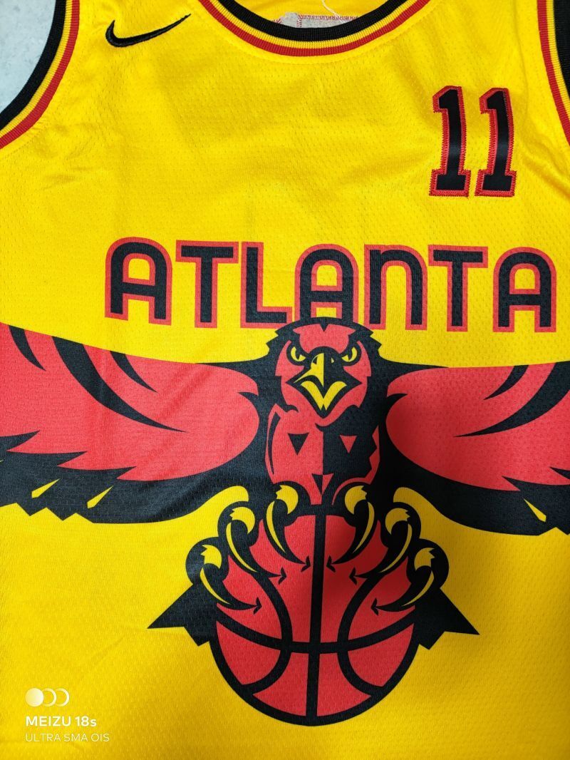 Atlanta Hawks #11 Trae Young 2022 Hawks 11#· Yellow City Edition Jersey Style 3 Basketball Jersey basketball jersey product view 1