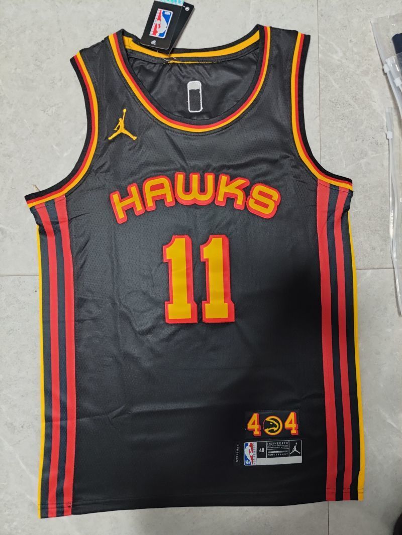 Atlanta Hawks #11 Trae Young 22-23 Season nba Hawks 11# Trae Young Black Jersey Style 2 Basketball Jersey basketball jersey product view 1