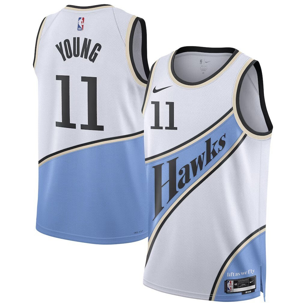 Atlanta Hawks #11 Trae Young Unisex 202425 Swingman Player Jersey - City Edition - White Basketball Jersey basketball jersey product view 1