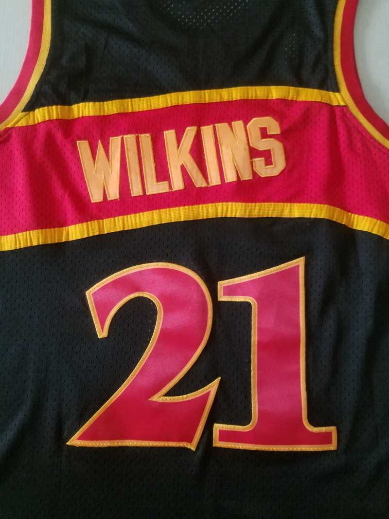 Atlanta Hawks #21 Dominique Wilkins Hawks 21 Black s-xxl Style 1 Basketball Jersey basketball jersey product view 1