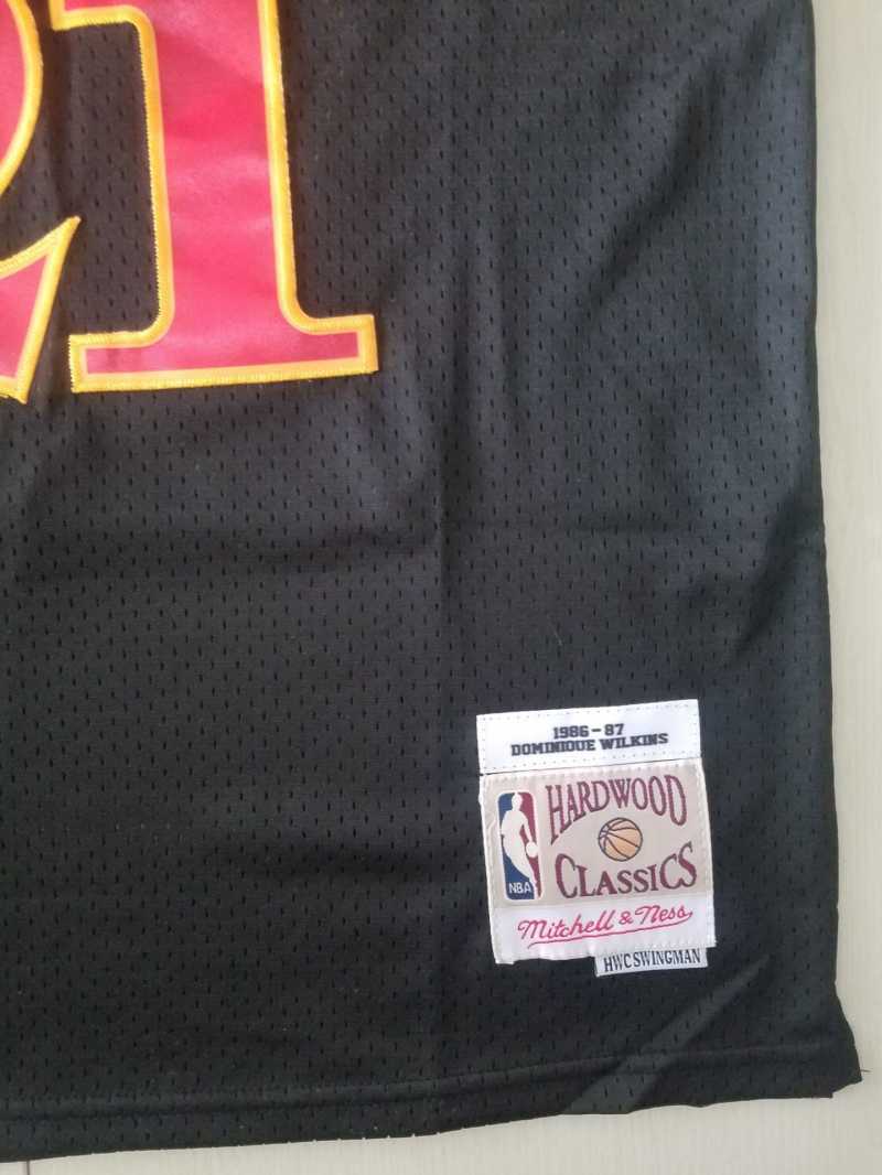 Atlanta Hawks #21 Dominique Wilkins Hawks 21 Black s-xxl Style 2 Basketball Jersey basketball jersey product view 1