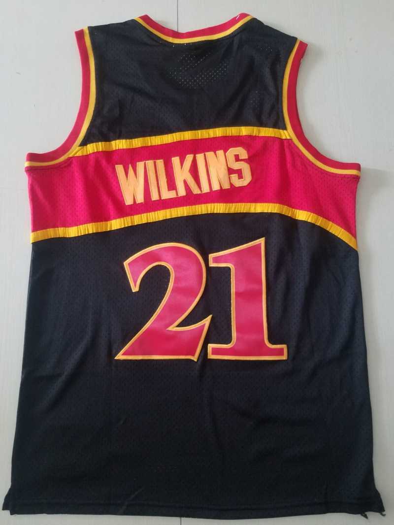 Atlanta Hawks #21 Dominique Wilkins Hawks 21 Black s-xxl Style 3 Basketball Jersey basketball jersey product view 1