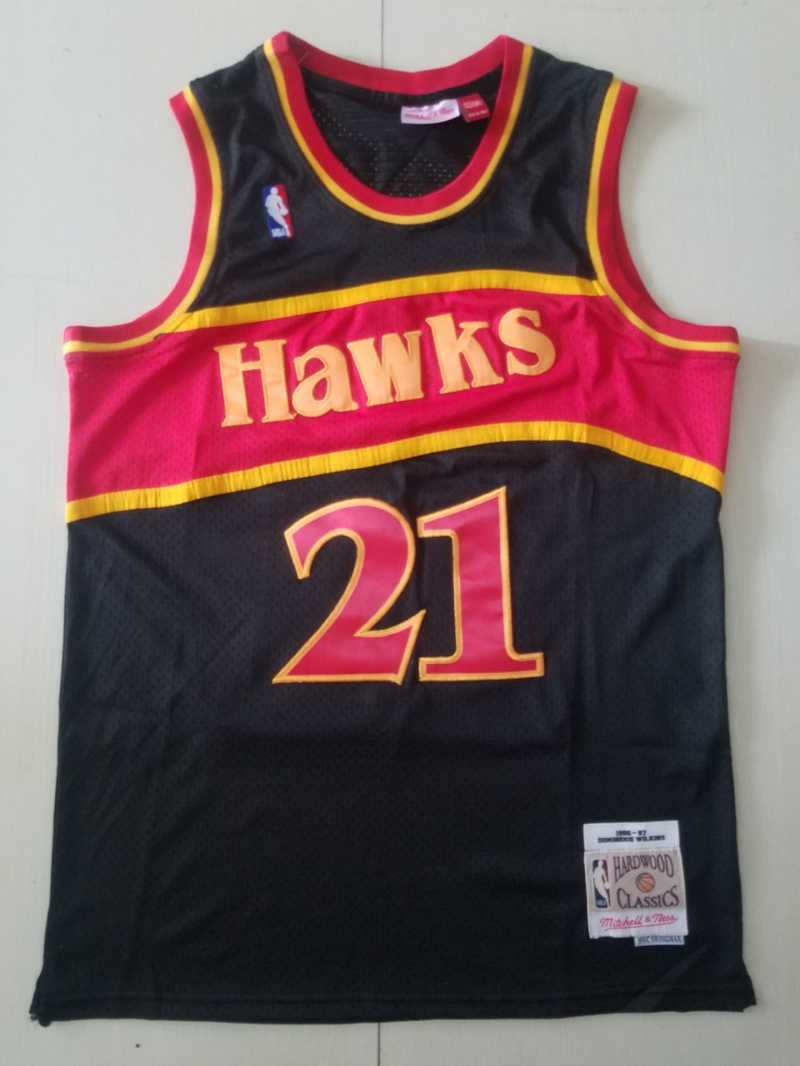 Atlanta Hawks #21 Dominique Wilkins Hawks 21 Black s-xxl Style 5 Basketball Jersey basketball jersey product view 1