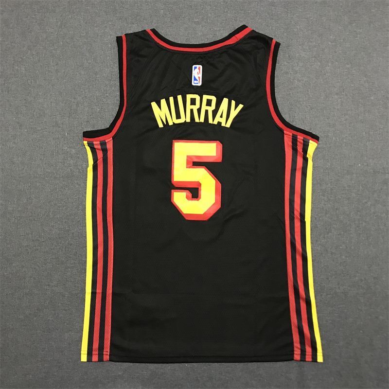 Atlanta Hawks #5 Dejounte Murray 22-23 Season Hawks 5 # · Murray Black Jersey Style 1 Basketball Jersey basketball jersey product view 1