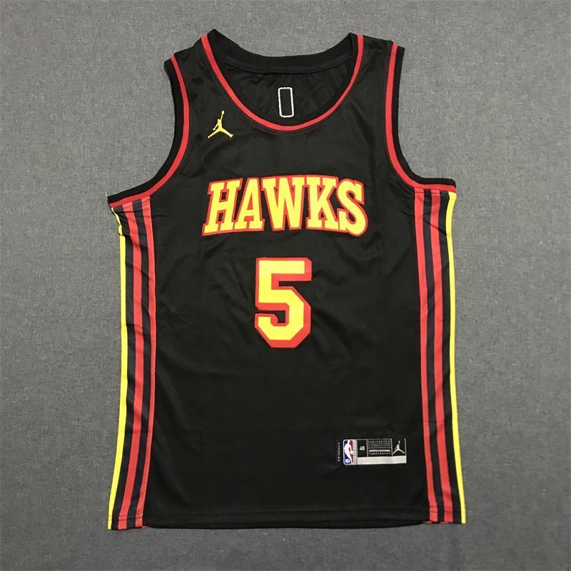Atlanta Hawks #5 Dejounte Murray 22-23 Season Hawks 5 # · Murray Black Jersey Style 2 Basketball Jersey basketball jersey product view 1