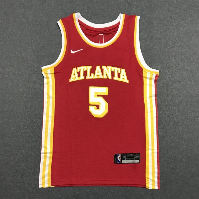 Atlanta Hawks #5 Dejounte Murray 22-23 Season Hawks 5 # · Murray Red Jersey Style 2 Basketball Jersey basketball jersey product view 1