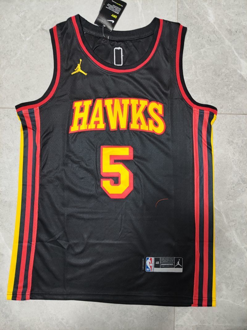Atlanta Hawks #5 Dejounte Murray 22-23 Season nba Hawks 5# - Murray Black Jersey Style 2 Basketball Jersey basketball jersey product view 1