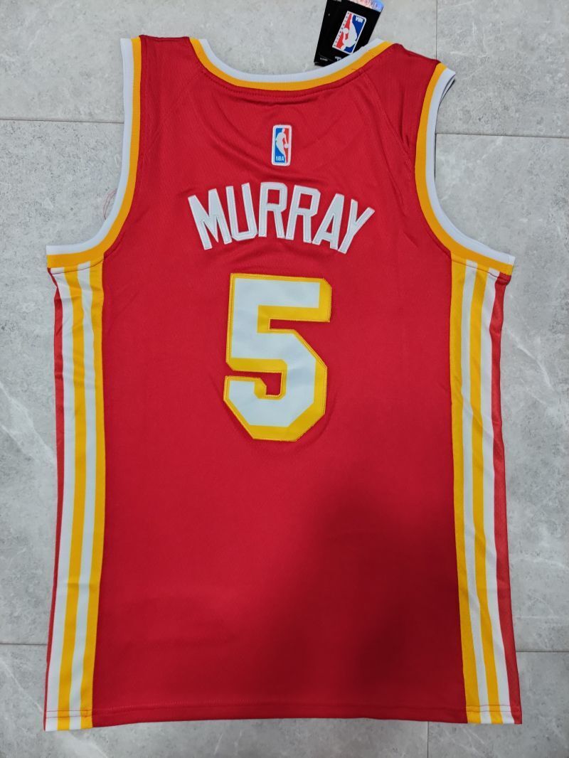 Atlanta Hawks #5 Dejounte Murray 22-23 Season nba Hawks 5# - Murray Red Jersey Style 1 Basketball Jersey basketball jersey product view 1