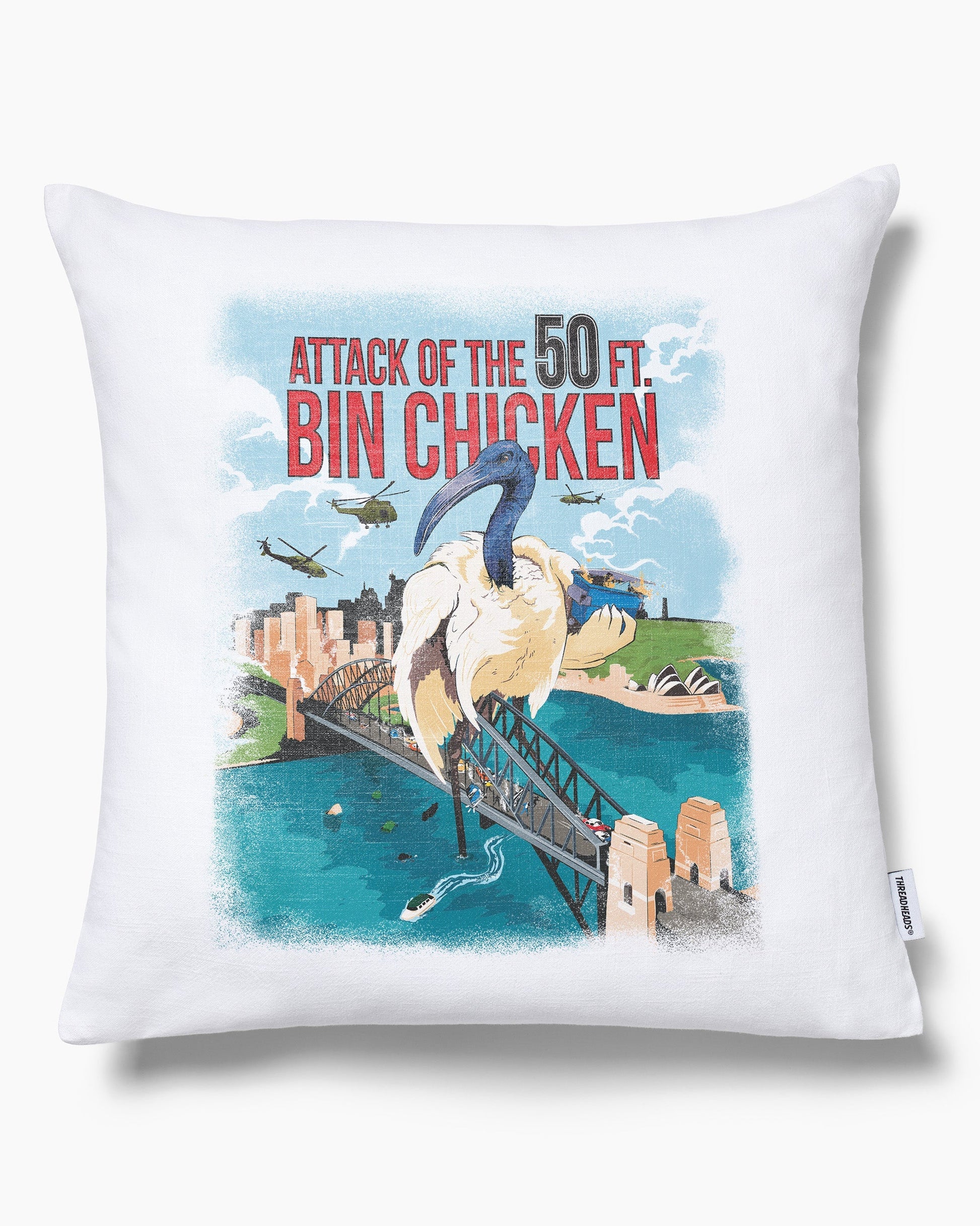 Attack of the 50ft Bin Chicken Cushion Unisex T-shirt, Sweatshirt, Hoodie, Long Sleeve Tee - T-Shirt, Sweatshirt, Hoodie