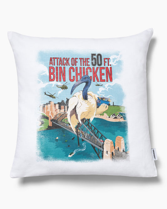 Attack of the 50ft Bin Chicken Cushion Unisex T-shirt, Sweatshirt, Hoodie, Long Sleeve Tee - T-Shirt, Sweatshirt, Hoodie