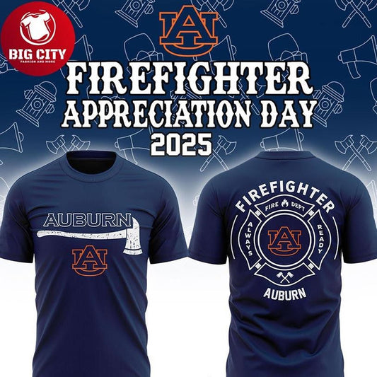 Auburn Tigers Firefighter Appreciation 2025 NCAA Gameday Two Sided Shirt Unisex T-shirt, Sweatshirt, Hoodie, Long Sleeve Tee - T-Shirt, Sweatshirt, Hoodie