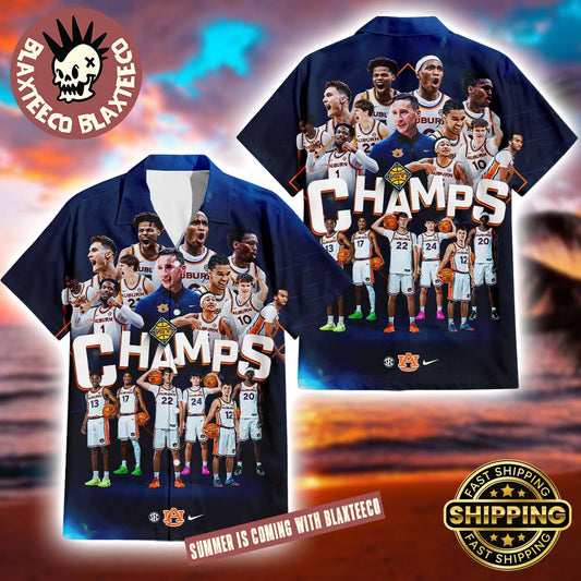 Auburn Tigers Mens Basketball 2026 NIT Champions Summer Hawaiian Shirt Unisex T-shirt, Sweatshirt, Hoodie, Long Sleeve Tee - T-Shirt, Sweatshirt, Hoodie