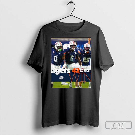 Auburn Tigers Win 42 3 Ball State Poster Unisex T-shirt, Sweatshirt, Hoodie, Long Sleeve Tee - T-Shirt, Sweatshirt, Hoodie