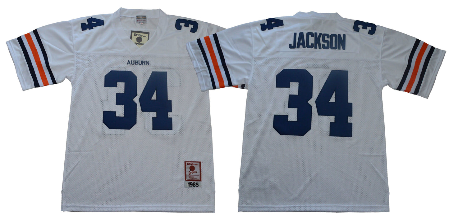 Auburn 34 Retro White College Football Jersey football jersey product view 1