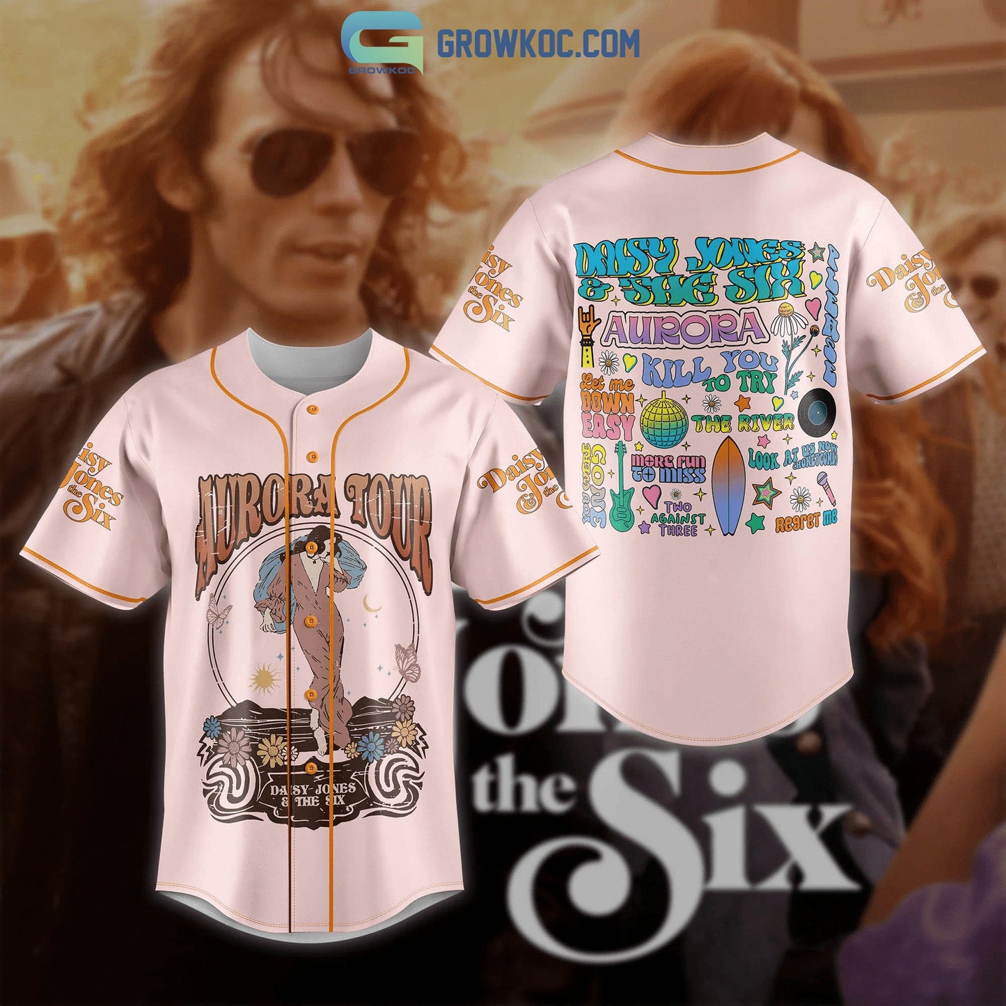 Aurora Tour Daisy Jones And The Six Baseball Jersey baseball jersey product view 1